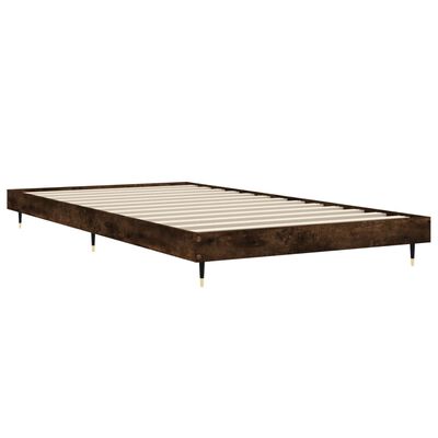 vidaXL Cadre de lit sans matelas chêne fumé 100x200 cm bois ingénierie