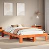 vidaXL Cadre de lit sans matelas cire marron 120x190cm bois pin massif
