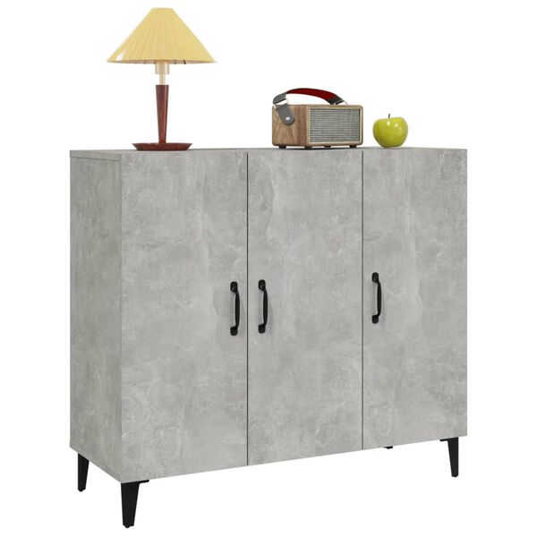 vidaXL Buffet gris béton 90x34x80 cm bois d'ingénierie