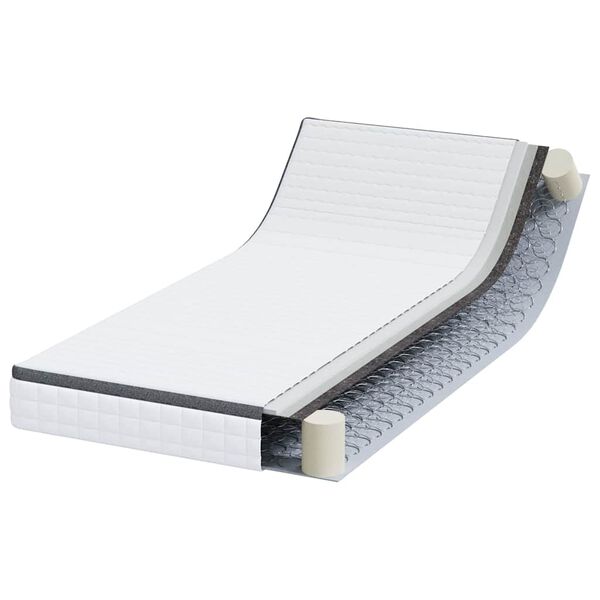 vidaXL Matelas Blanc et Gris 100 x 200 cm Printemps Bonell