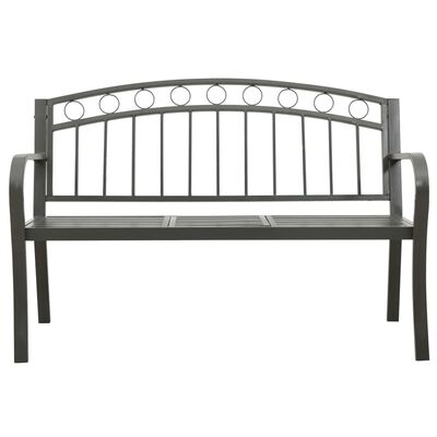 vidaXL Banc de jardin avec une table 125 cm acier gris