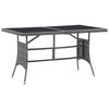 vidaXL Table de jardin Gris 140x80x74 cm R&eacute;sine tress&eacute;e