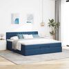 vidaXL Lit ottoman avec matelas et LED bleu 180x200cm tissu