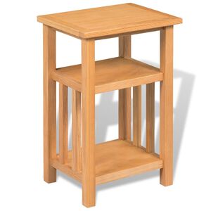 vidaXL Table d'appoint avec &eacute;tag&egrave;re &agrave; revues Ch&ecirc;ne massif 27x35x55 cm