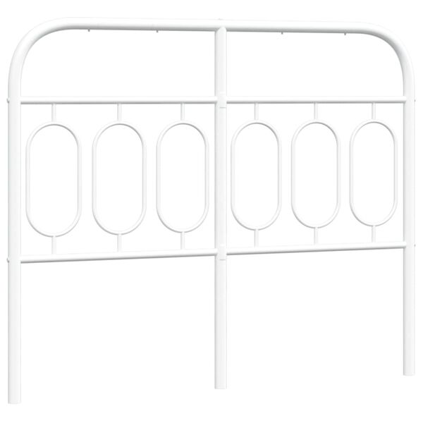 vidaXL T&ecirc;te de lit m&eacute;tal blanc 120 cm