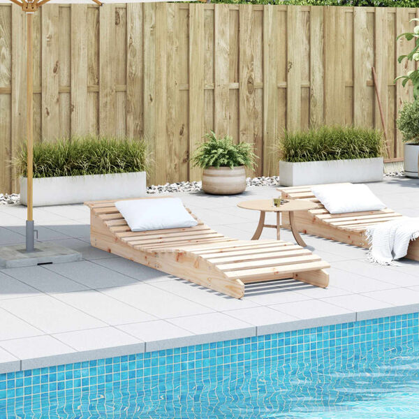 vidaXL Chaise longue 205x60x31,5 cm bois massif de pin
