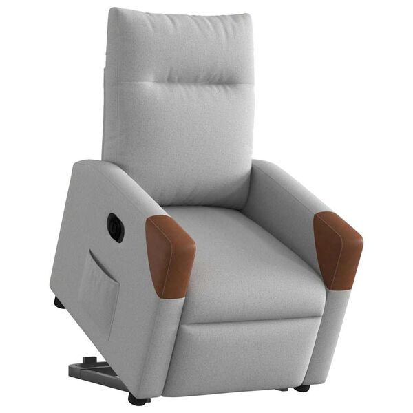 vidaXL Fauteuil inclinable électrique gris nuage tissu
