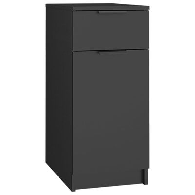 vidaXL Armoire de bureau noir 33,5x50x75 cm bois d'ingénierie