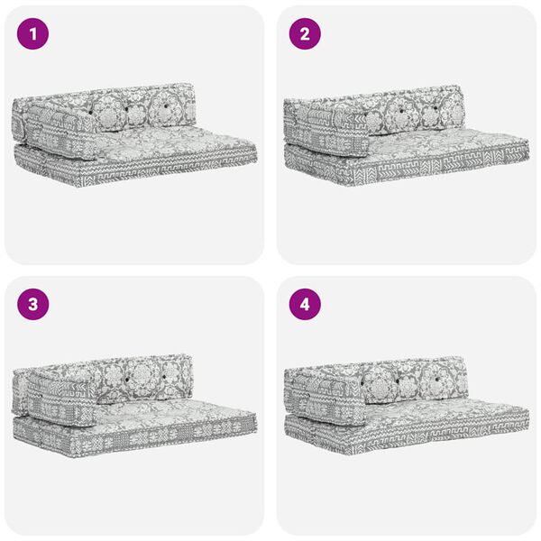 vidaXL Coussin de canap&eacute; palette Gris clair Tissu Patchwork