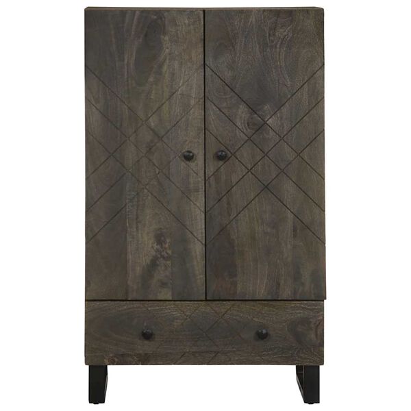 vidaXL Buffet noir 60x33x100 cm bois de manguier massif