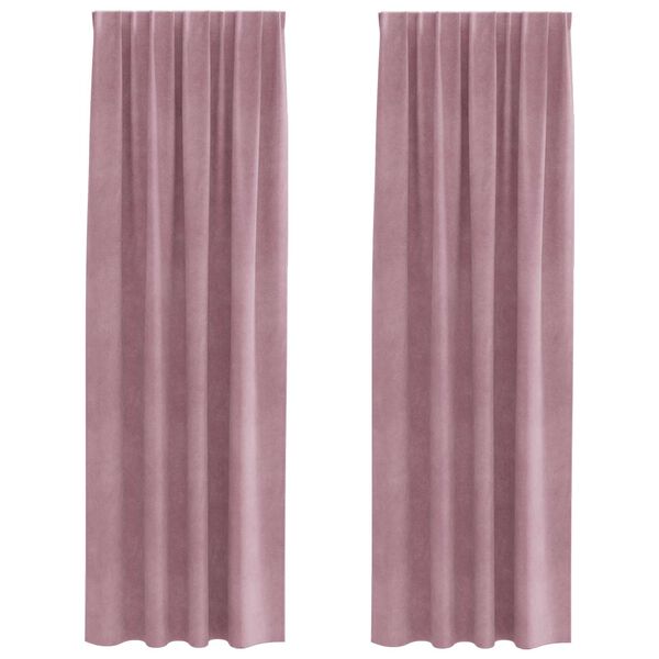 vidaXL Rideaux occultants 2 pcs Rose fonc&eacute; 140 x 225 cm Velours