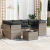 vidaXL Salon de jardin avec coussins 7 pcs gris clair r&eacute;sine tress&eacute;e