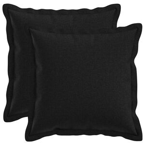 vidaXL Housse de coussin 2 pcs HOUTEN Noir 30 x 30 cm Lin synth&eacute;tique