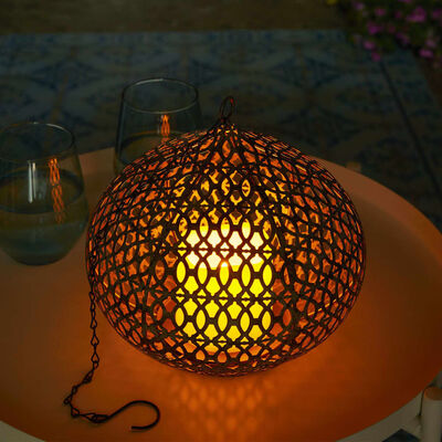Luxform Lampe à LED orientale de jardin Edessa Argenté rouillé
