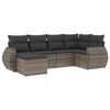 vidaXL Salon de jardin 6 pcs avec coussins gris r&eacute;sine tress&eacute;e