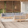 vidaXL Salon de jardin 8 pcs avec coussins gris Bois de pin massif