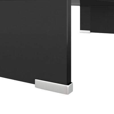 vidaXL Meuble TV/support pour moniteur 60x25x11 cm verre noir