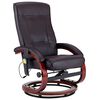vidaXL Fauteuil de massage inclinable et repose-pied marron similicuir