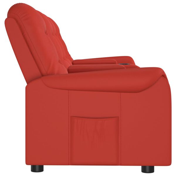 vidaXL Fauteuil inclinable porte-gobelets 4 places Bordeaux Similicuir
