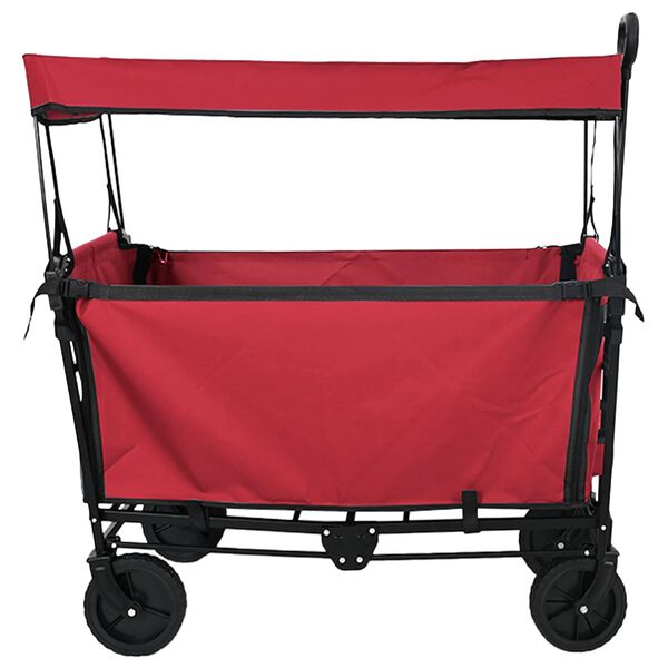 vidaXL Chariot &agrave; Main Pliable Rouge 105 x 56,5 x 116 cm Tissu Oxford