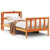 vidaXL Cadre de lit et t&ecirc;te de lit sans matelas cire marron 100x200 cm