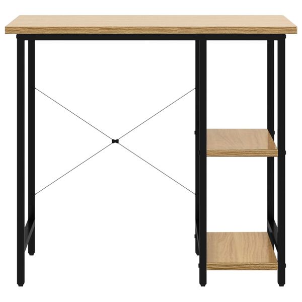 vidaXL Bureau d'ordinateur Noir et ch&ecirc;ne clair 80x40x72cm MDF et m&eacute;tal