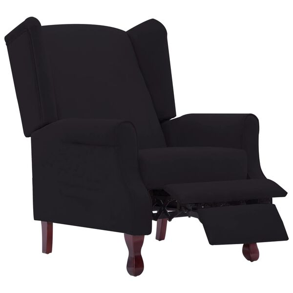 vidaXL Fauteuil inclinable Noir Tissu