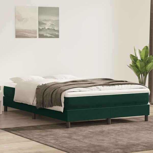 vidaXL Sommier &agrave; lattes de lit sans matelas vert fonc&eacute; 140x220cm