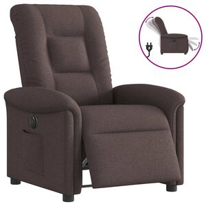 vidaXL Fauteuil inclinable &eacute;lectrique Marron fonc&eacute; Tissu