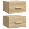 vidaXL Tables de chevet murales 2 pcs ch&ecirc;ne sonoma 35x35x20 cm