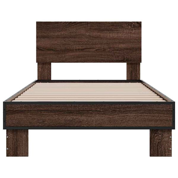 vidaXL Cadre de lit sans matelas ch&ecirc;ne marron 100x200 cm