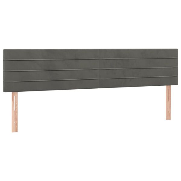 vidaXL T&ecirc;te de lit &agrave; LED Gris fonc&eacute; 180x5x78/88 cm Velours