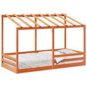 vidaXL Lit pour enfants sans matelas cire marron 90x200 cm pin massif