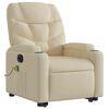 vidaXL Fauteuil inclinable de massage &eacute;lectrique Cr&egrave;me Tissu
