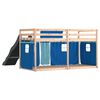 vidaXL Lit superposé sans matelas avec toboggan et rideaux 90x190 cm
