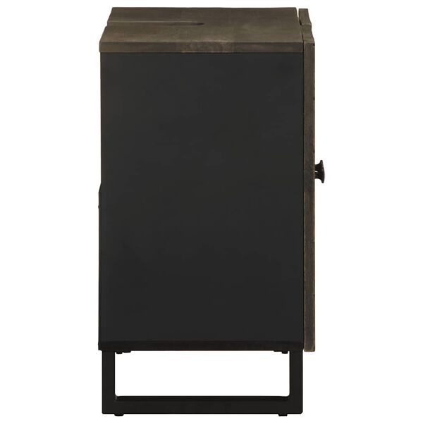 vidaXL Armoire de lavabo noir 62x33x58 cm bois massif de manguier