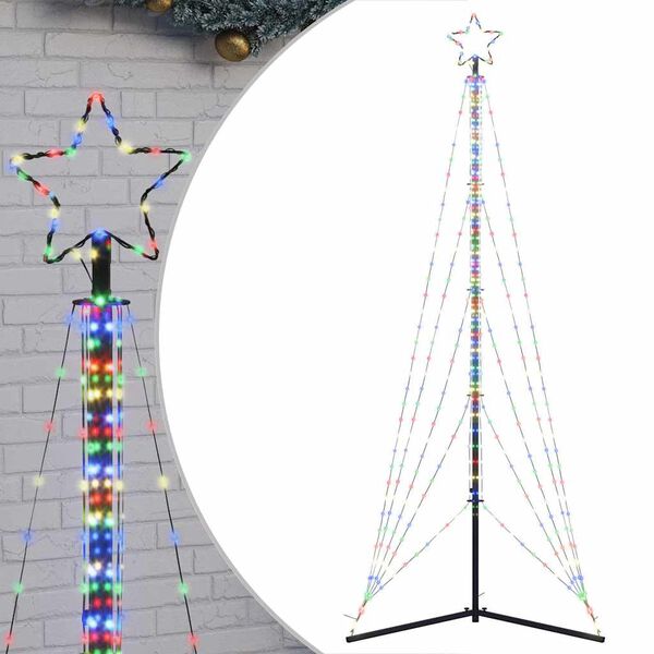 vidaXL Sapin de No&euml;l &agrave; LED 525 LED color&eacute;es 302 cm