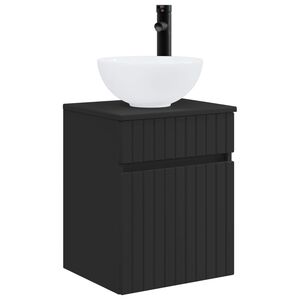 vidaXL Meuble de lavabo mural Noir 39 x 35 x 63 cm Bois d'ing&eacute;nierie