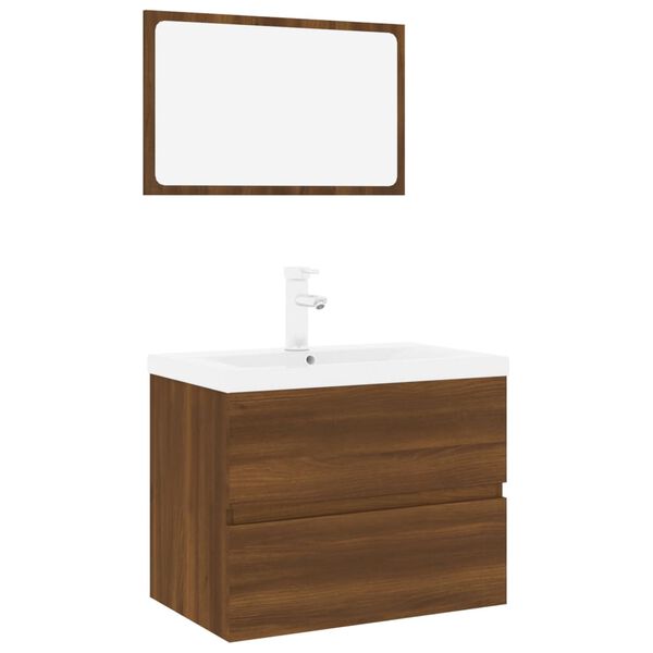 vidaXL Meubles de salle de bain Ch&ecirc;ne marron Bois d'ing&eacute;nierie