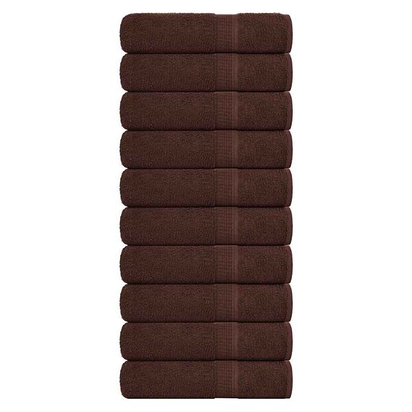 vidaXL Serviettes de bain FROGN 10 pcs marron 100x150 cm 360 g/m&sup2;