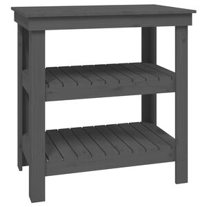 vidaXL Banc de travail Gris 78,5x50x80 cm Bois de pin massif