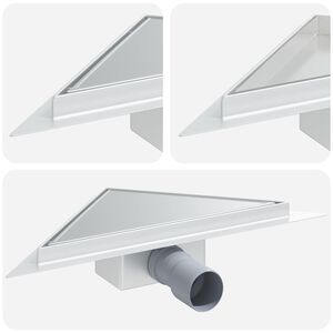 vidaXL Drain de douche triangle 2 en 1 Argent&eacute; 32 x 32 x 7,5 cm