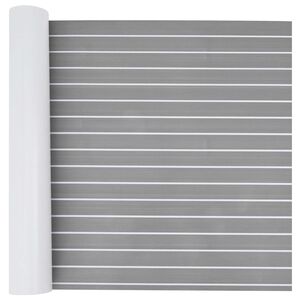 vidaXL Tapis de bateau Ray&eacute; Gris clair et blanc 240 x 90 cm EVA