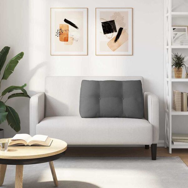vidaXL Coussin de Dos Gris fonc&eacute; 80 x 24 x 50 cm tissu