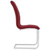 vidaXL Chaises &agrave; manger cantilever lot de 2 rouge bordeaux tissu
