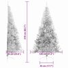 vidaXL Sapin de No&euml;l artificiel pr&eacute;-&eacute;clair&eacute; Argent 210 cm PET