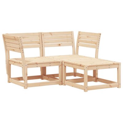 vidaXL Salon de jardin 3 pcs bois de pin massif