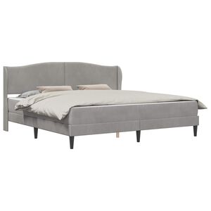 vidaXL Cadre de lit avec t&ecirc;te de lit Gris clair 200 x 200 cm Velours