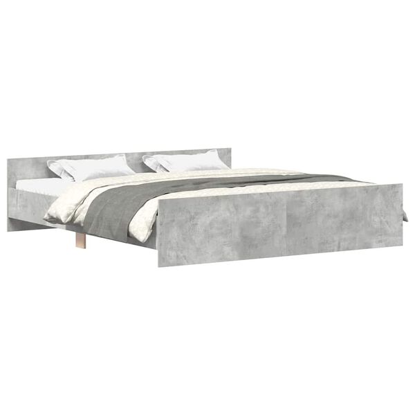 vidaXL Cadre de lit sans matelas gris b&eacute;ton 200x200 cm