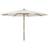 vidaXL Parasol de jardin avec m&acirc;t en bois sable 400x273 cm